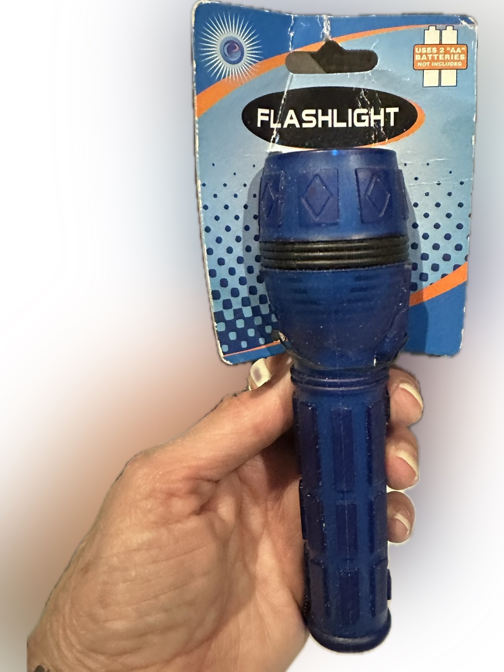 GREENBRIER INTERNATIONAL BLUE HANDHELD FLASHLIGHT PORTABLE 2 AA BATTERIES TOOLS
